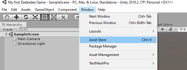 Unity | Asset Store selector